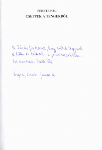 Fekete P�l - Cseppek a tengerb�l - B�k�s megye m�rt�rjai �s �ldozatai a msodik vil�gh�bor� alatt �s ut�n (dedik�lt)