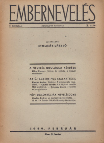 Embernevelés V. évfolyam 2. szám