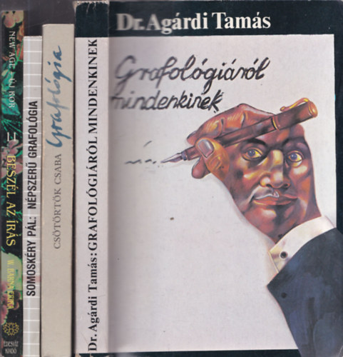 4 db grafolgia knyv: Grafolgirl mindenkinek + Grafolgia (Az rselemzs kziknyve) + Npszer grafolgia + Beszl az rs