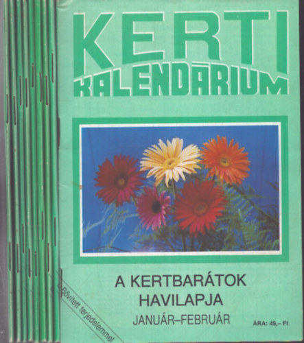 Kerti Kalendárium 1992./1-2., 4., 5., 6., 7. 8., 9. 10. 11-12 számok
