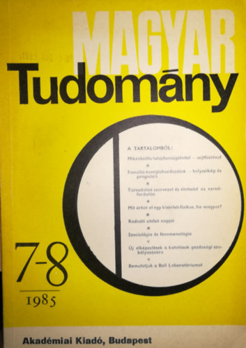 Magyar tudom�ny 1985/7-8