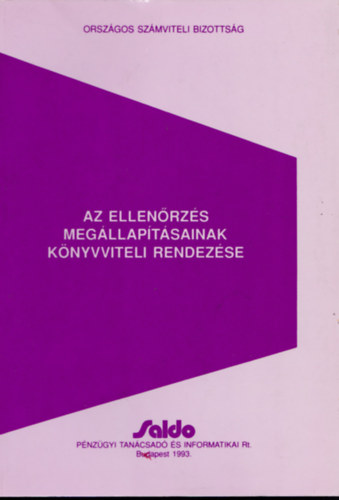 Az ellen�rz�s meg�llap�t�sainak k�nyvviteli rendez�se