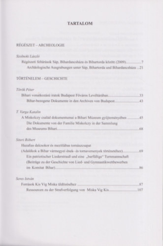 Sándor Mária - A Bihari Múzeum Évkönyve XV-XVI