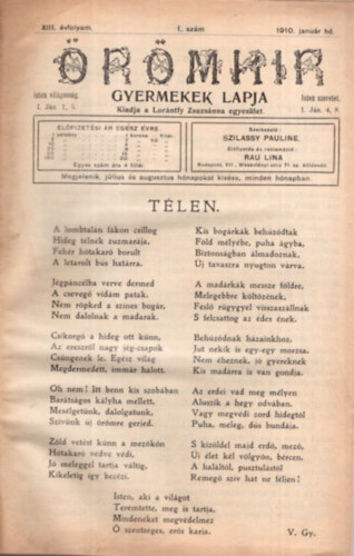 Szilassy Pauline - rmhir - Gyermekek lapja XIII.-XXIII. vfolyamok 1910-1919