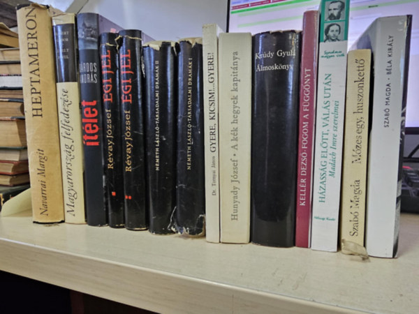 Navarrai Margit, Albert Gábor, Bárdos András, Révay József, Németh László, Hunyady József, Dr. Tornyai János, Kellér Dezső, Krúdy Gyula, Szabó Magda:, Szabó Magda - 12db magyar irodalom, KÖNYVMENTŐ AJÁNLAT: Heptameron+ Emelt fővel+ Ítélet+ Égi jel I-II+ Társadalmi drámák I-II+ A kék hegyek kapitánya+ Gyere, Kicsim... Gyere+ Házasság előtt, válás után (Madách szerelmei)+ Fogom a függönyt+ Ál