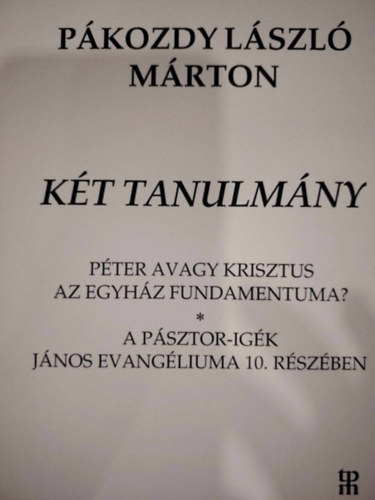 Pákozdy László Márton - Két tanulmány