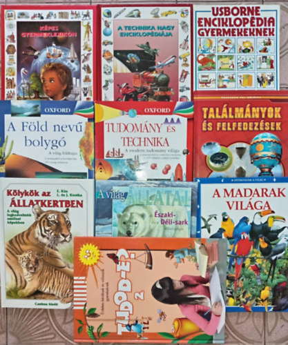 (10db) Gyermek- Ifjsgi ismeretterjeszt knyvcsomag: Kpes gyermeklexikon / A technika nagy enciklopdija / Usborne enciklopdia gyermekeknek / A fld nev bolyg / Tudomny s technika / Tallmnyok s felfedezsek / Klykk az