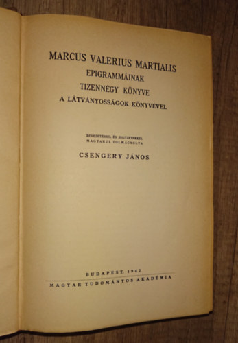 Marcus Valerius Martialis - Marcus Valerius Martialis Epigramm�inak tizenn�gy k�nyve