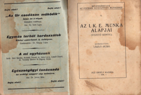 L�szl� Dezs� - Az I. K. E. munka alapjai. (Vezet� k�nyv.)