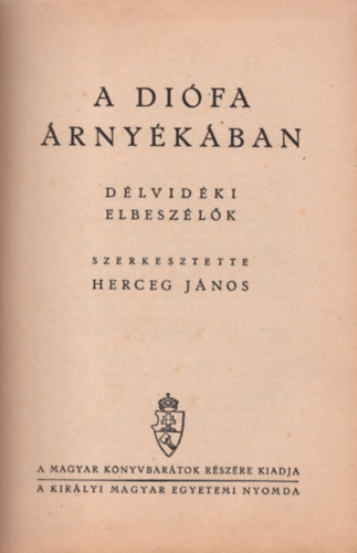 Herceg Jnos - A difa rnykban