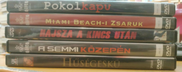 5 db amerikai krimi: Pokolkapu + Miami Beach-i zsaruk + H�s�gesk� + A semmi k�zep�n + Hajsza a kincs ut�n (5 DVD)