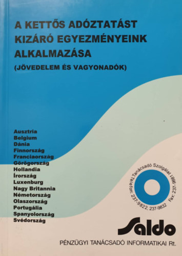 Tak�cs Be�ta; K�k�nyesin�pint�r Ilona - A kett�s ad�ztat�st kiz�r� egyezm�nyeink alkalmaz�sa