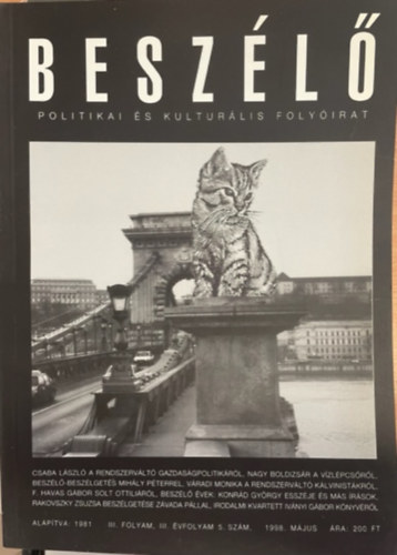 Beszl - Politikai s kulturlis folyirat (1998. mjus- III. folyam, III. vfolyam, 5. szm)