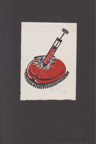 Ex Libris Szegedi Orvostudomnyi Egyetem 1976. (eredeti nyomat)- szignlt