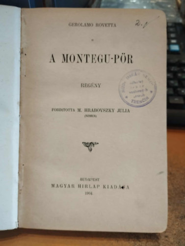 Gerolamo Rovetta - A Montegu-pör