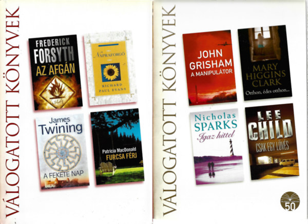 2 db Reader's Digest Vlogatott Knyvek, Az afgn - Napraforg - A fekete nap - Furcsa frj, A manipultor - Otthon, des otthon - Igaz hittel - Csak egy lvs