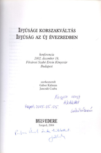 Gbor Klmn - Jancsk Csaba (szerk.) - Ifjsgi korszakvlts (Ifjsg az j vezredben)