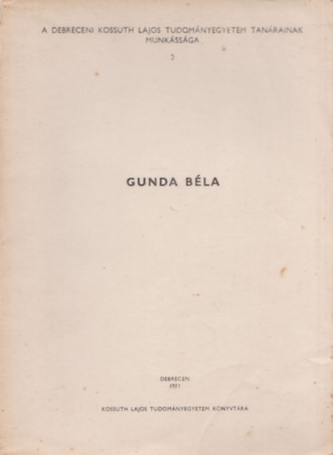 Korompai Gborn (szerk.) - Gunda Bla