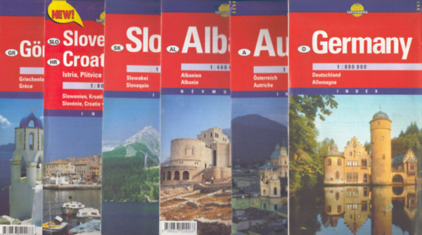 Több szerkesztő - 6 db térkép együtt: Szlovákia - Szlovénia/Horvátország - Görögország - Németország - Ausztria - Albánia