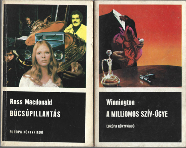2 db könyv, Ross Macdonald: Búcsúpillantás, Winnington: A milliomos szív-ügye