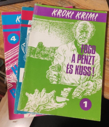6 db Kroki Krimi szrvnypldnyok: 1, 3, 4, 6, 7, 9-10: Fogd a pnzt s kuss, A hall szne kk, Halj meg boldogan, Boszorknymese, Bossz az arnban, Vgjtk koszorval