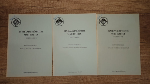 Sznyi Erzsbet, Dr. Bla Klmnfi - 3 kiadvny a Dunakanyar Mvszete Nyri Egyetem sorozatbl s egy ajndkba: Esztergom zenei emlkei s npzenje, Kodly Zoltn a pedaggus,  Kodly Zoltn a npzenekutat, Kodly Zoltn a zeneszerz