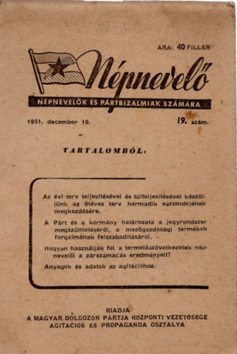 Nemes Jnos - Npnevel 1951.19. szm