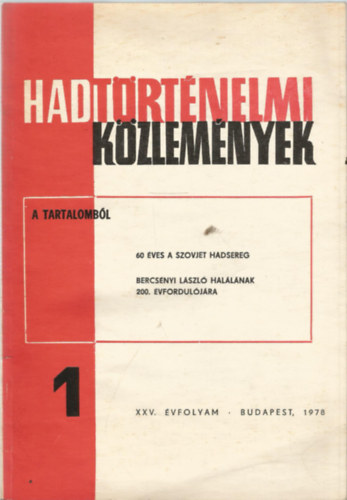 Hadtörténelmi Közlemények 1978/1.