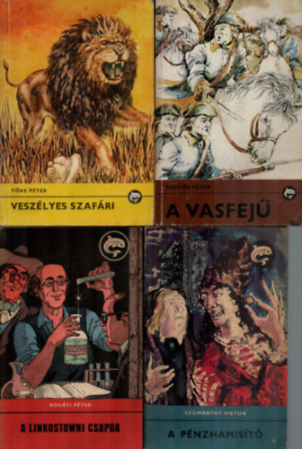 Tekns Pter, Tke Pter, Bogti Pter, Szombathy Viktor - 4 db Delfin: A pnzhamist, A Linkostowni csapda, Veszlyes szafri, A vasfej.