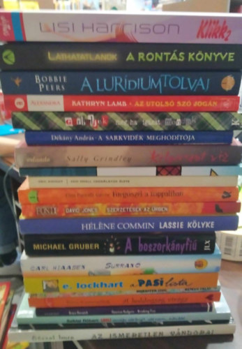 (ism. szerz), Hlne Commin, Sally Grindley, Eric Knight, Dkny Andrs - 20 db ifjsgi m: Az ismeretlen vndorai+Lakli...+A boldogsg virga+Betev falat+Surran+A boszorknyfi+