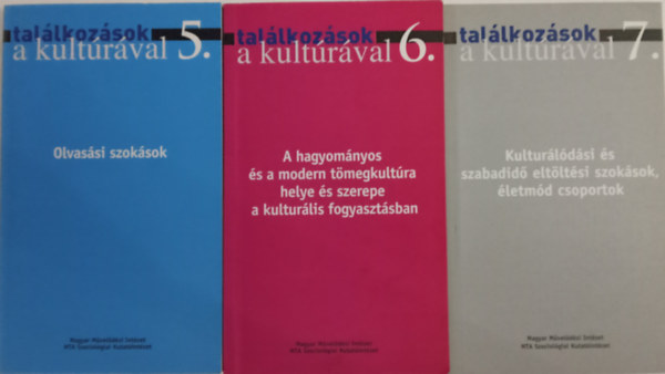 Gyenes/Hunyadi/Duds/ - Tallkozsok a kultrval 3 ktet: Olvassi szoksok + A hagyomnyos s modern tmegkultra + Kultrldsi s szabadid eltltsi szoksok, letmd csoportok