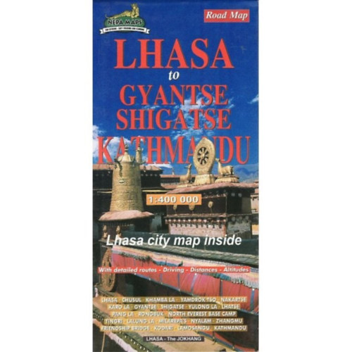 Lhasa to Gyantse Shigatse Kathmandu - Road Map (térkép)