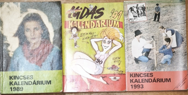 Major Lajos (szerk.), Eck Gyula, Árkus József (főszerk.), Söptei János - 3db retro kalendárium - Kincses Kalendárium 1989, Kincses Kalendárium 1993. Új Tudás kalendárium 1991