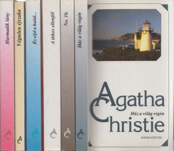 Agatha Christie - 6 db Agatha Christie regény: Ház a világ végén + No. 16. + A titkos ellenfél + És eljő a halál... + Végtelen éjszaka + Harmadik lány