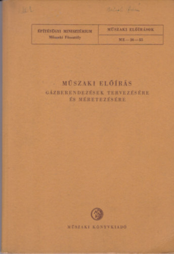 Mszaki elrs - Gzberendezsek tervezsre s mretezsre