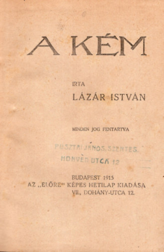 L�z�r Istv�n - A k�m