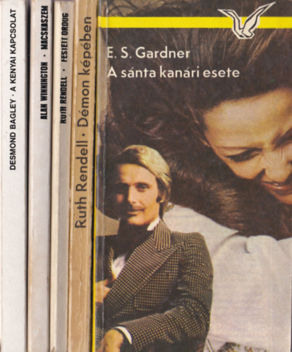 5db. Krimi:E.S. Gardner:A snta kanri esete,Ruth Rendell:Dmon kpben+A festett rdg,Alan Winnington:Macskaszem,Desmond Bagley:Kenyai kapcsolat