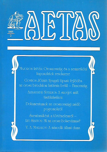 T�th Szergej (szerk.) - Aetas - T�rt�nettudom�nyi Foly�irat (1993-2)