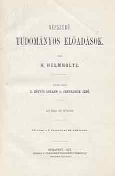 H. Helmholtz - Népszerű tudományos előadások
