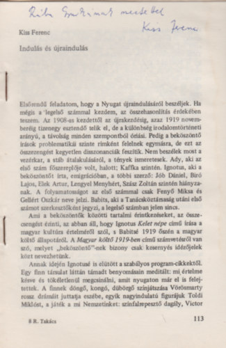 Kiss Ferenc - Indul�s �s �jraindul�s (k�l�nlenyomat)