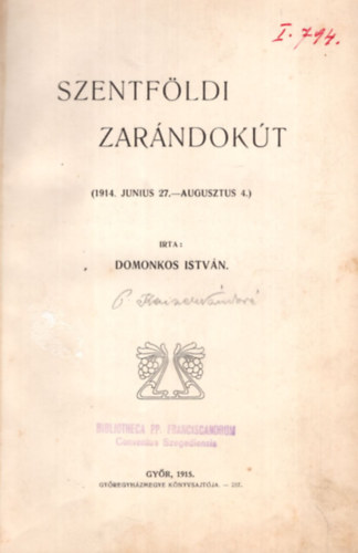 Domonkos Istvn - Szentfldi zarndokt