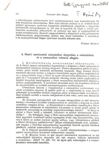 Tamsin Br Magda - A fnvi szerkezetek szintaktikai trgyalsa a szintaktikai s a szemantikai valencia alapjn (klnlenyomat)