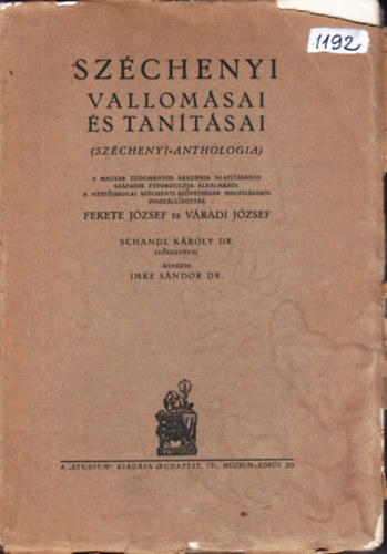 Fekete Jzsef-Vradi Jzsef - Szchenyi vallomsai s tantsai