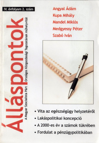Andor L�szl� (szerk.) - �ll�spontok IV. �vfolyam 2. sz�m (2001. j�nius, 12. f�zet)