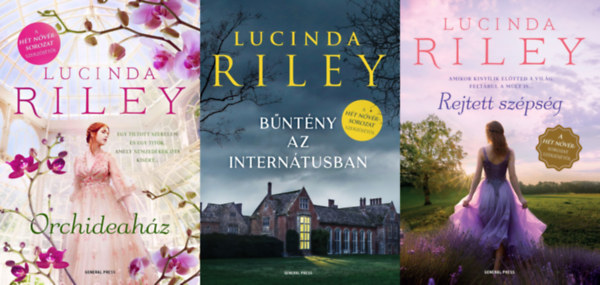 Lucinda Riley - 3 db Lucinda Riley reg�ny: Orchideah�z + Rejtett sz�ps�g + B�nt�ny az intern�tusban