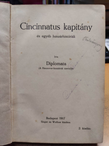 Diplomata - Cincinnatus kapitny s egyb huszrhistrik