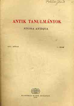 Moravcsik Gyula (szerk.) - Antik tanulmányok-Studia antiqua XVI. kötet 1. szám