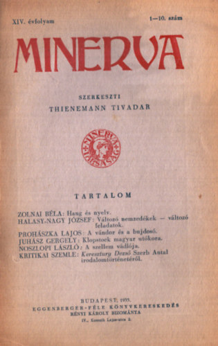 Thienemann Tivadar (szerk.) - Minerva 1935-1936. XIV-XV. �vfolyam (teljes, egybek�tve)