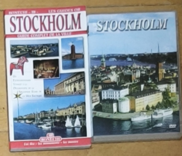 2db Stockholmmal kapcsolatos k�nyv �s DVD - Stockholm-Guide Complet de la Ville (francia nyelv� m�), Stockholm-DVD (magyar nyelv� m�)
