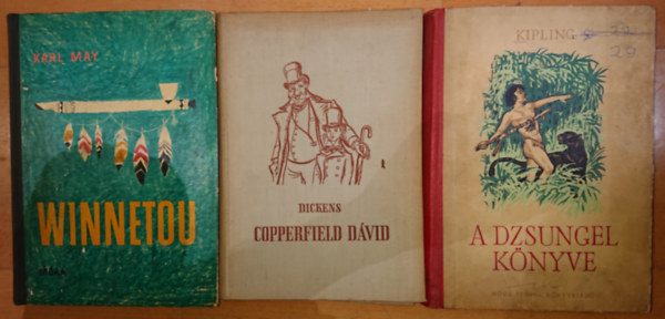 Rudyard Kipling, Charles Dickens, Karl: May - 3 klasszikus ifjsgi regny: A dzsungel knyve, Winnetou, Copperfield Dvid